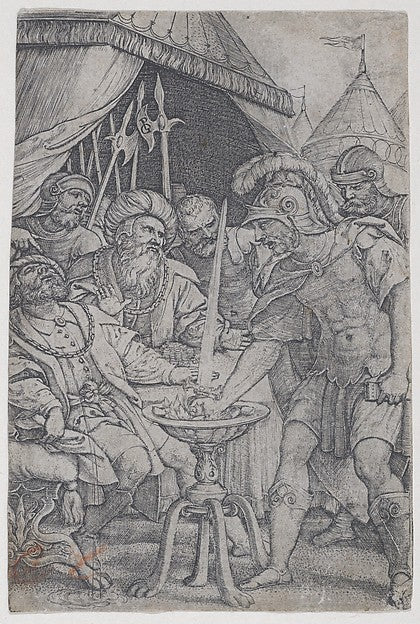 Georg Pencz:Mucius Scaevola and Porsenna from Roman Heroes 1-16x12"(A3) Poster