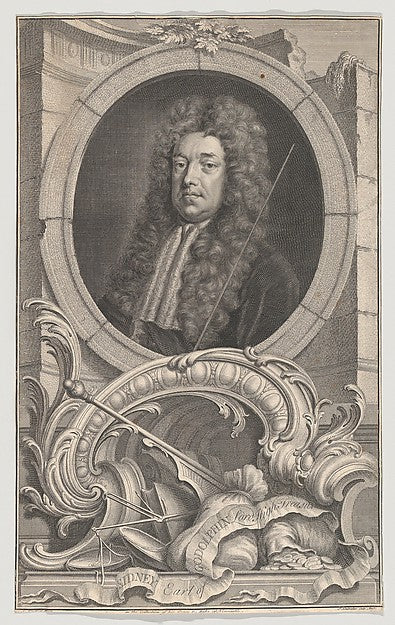 After Sir Godfrey Kneller - Sidney Earl of Godolphin Lord High, Poster Print Wall Art