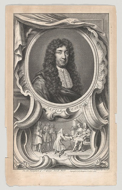 After Mary Beale - Portrait of George Savile Marquis of Hallif, Poster Print Wall Art