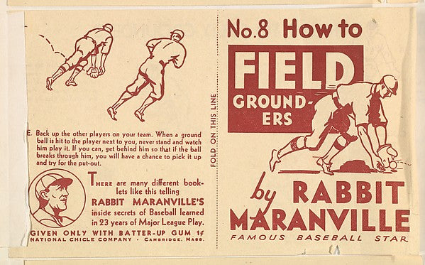 :No. 8 How to Field Grounders 1936-16x12"(A3) Poster