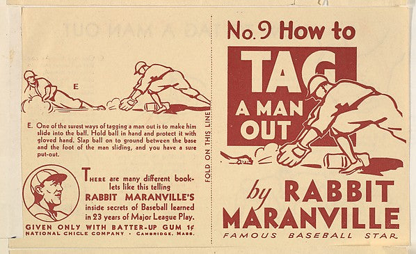 :No. 9 How to Tag a Man Out 1936-16x12"(A3) Poster