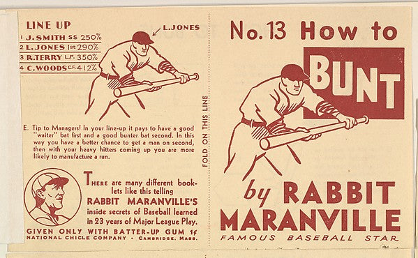:No. 13 How to Bunt 1936-16x12"(A3) Poster