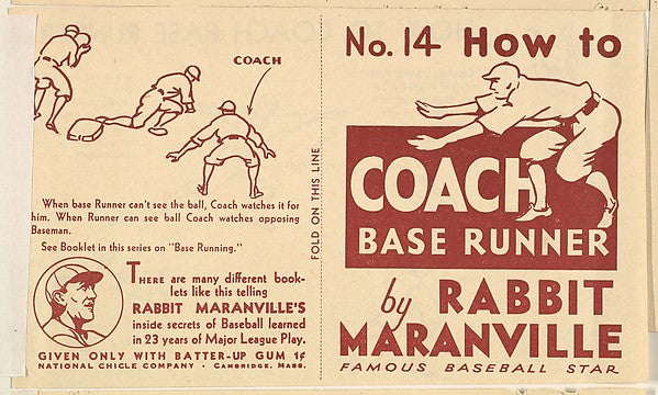 :No. 14 How to Coach Base Runners 1936-16x12"(A3) Poster