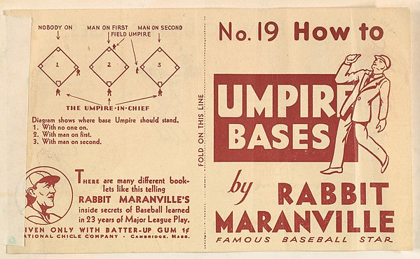 :No. 19 How to Umpire Bases 1936-16x12"(A3) Poster