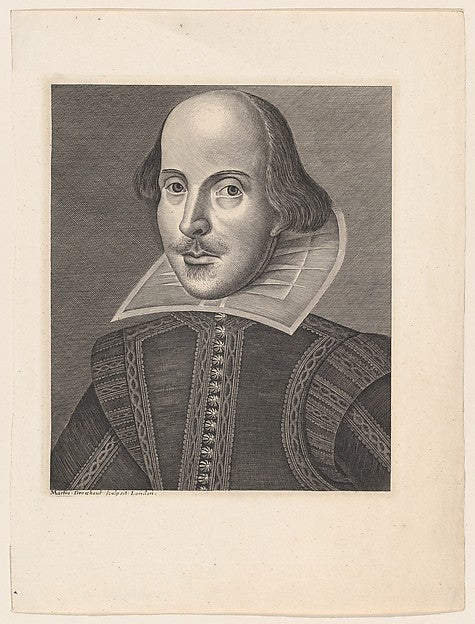 After Martin Droeshout the Younger:William Shakespeare 19th -16x12"(A3) Poster