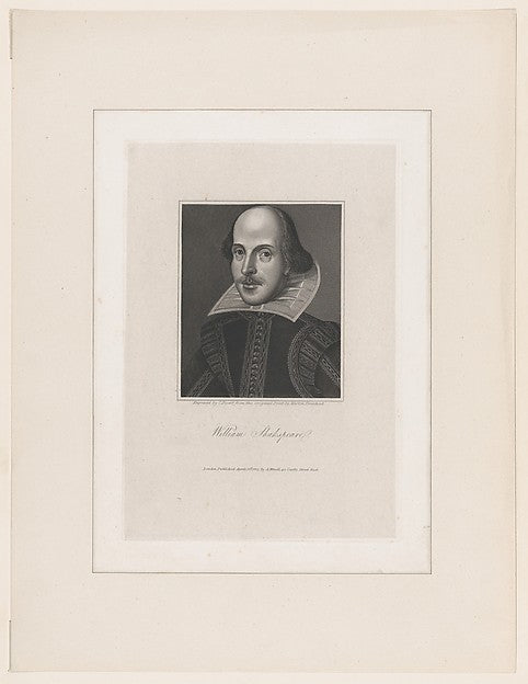 After Martin Droeshout the Younger:William Shakespeare 1827-16x12"(A3) Poster
