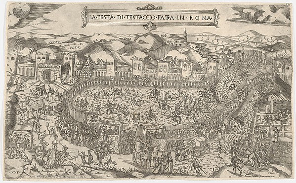 Monogrammist ITF , active c1540–60):Carnival games held on t-16x12"(A3) Poster