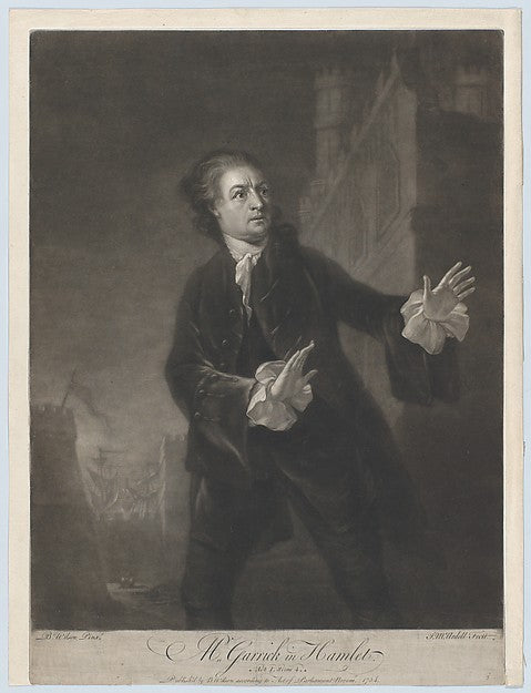 After Benjamin Wilson:David Garrick in Hamlet 1754-16x12"(A3) Poster
