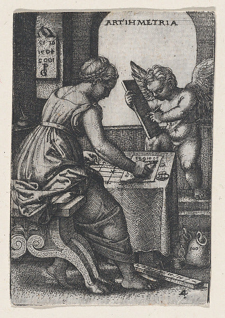 Georg Pencz:Arithmetica from The Liberal Arts -16x12"(A3) Poster