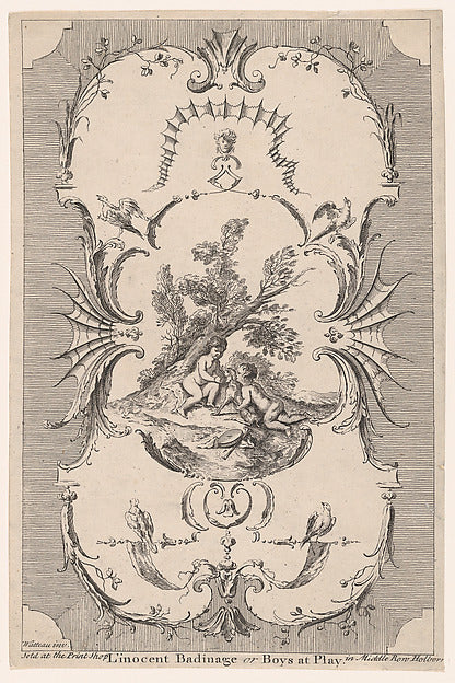 After Antoine Watteau:Design for Wallpaper "L’Innocent Badin-16x12"(A3) Poster