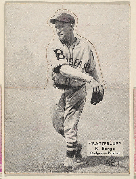 :Card 11 R. Benge Dodgers Pitcher from the Batter Up series-16x12"(A3) Poster