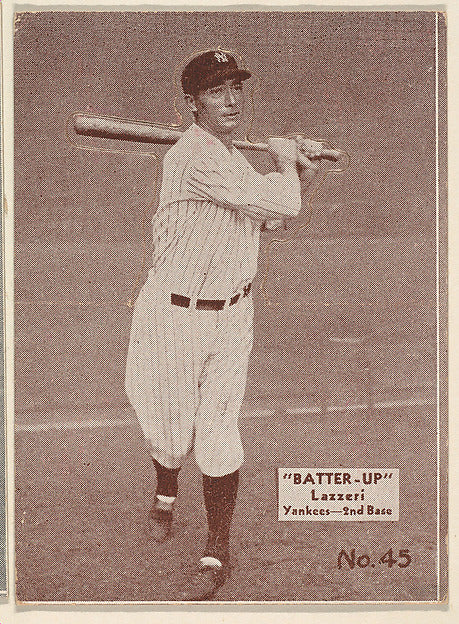 :Card 45 Lazzeri Yankees 2nd Base from the Batter Up series-16x12"(A3) Poster