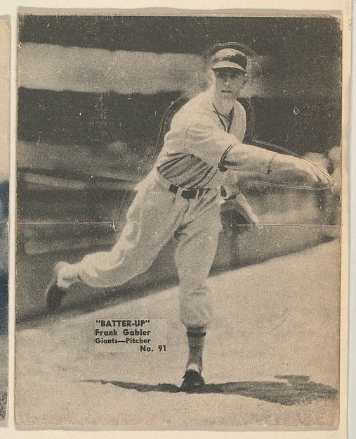 :Card 91 Frank Gabler Giants Pitcher from the Batter Up ser-16x12"(A3) Poster