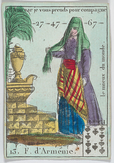Anonymous, French, 18th century:F. d' Armenie from playing c-16x12"(A3) Poster