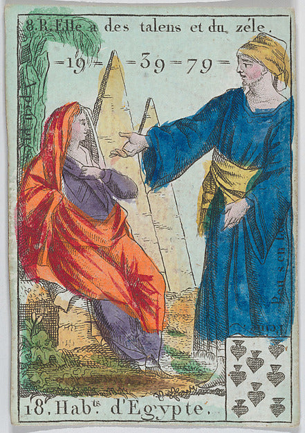 Anonymous, French, 18th century:Hab.ts d'Egypte from playing-16x12"(A3) Poster