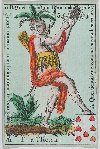 Anonymous, French, 18th century:F. d' Ulietca from playing c-16x12"(A3) Poster