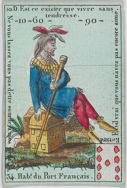 Anonymous, French, 18th century:Hab.t du Port Francais from -16x12"(A3) Poster