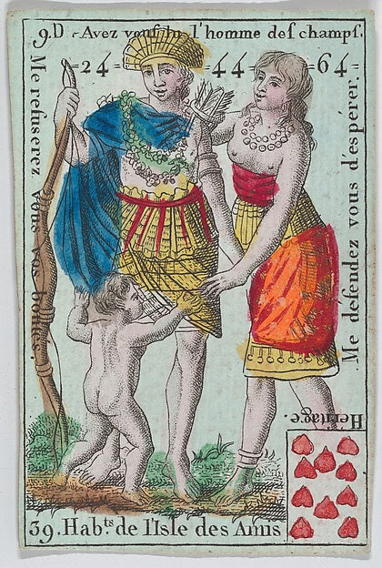 Anonymous, French, 18th century:Hab.ts de l'Isle des Amis fr-16x12"(A3) Poster