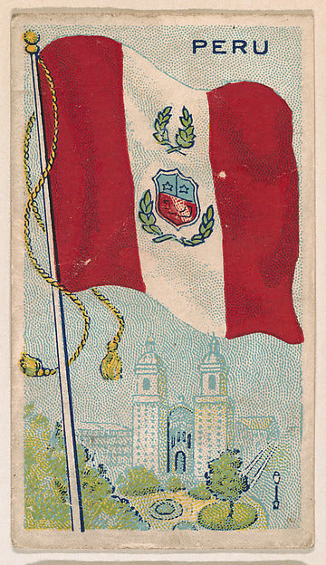 :Flag of Peru from the Flag Gum series issued by John H. Doc-16x12"(A3) Poster