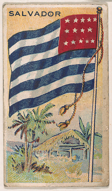:Flag of El Salvador from the Flag Gum series issued by John-16x12"(A3) Poster