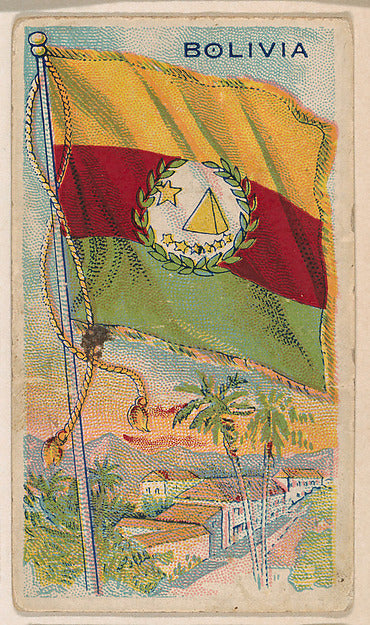 :Flag of Bolivia from the Flag Gum series issued by John H. -16x12"(A3) Poster