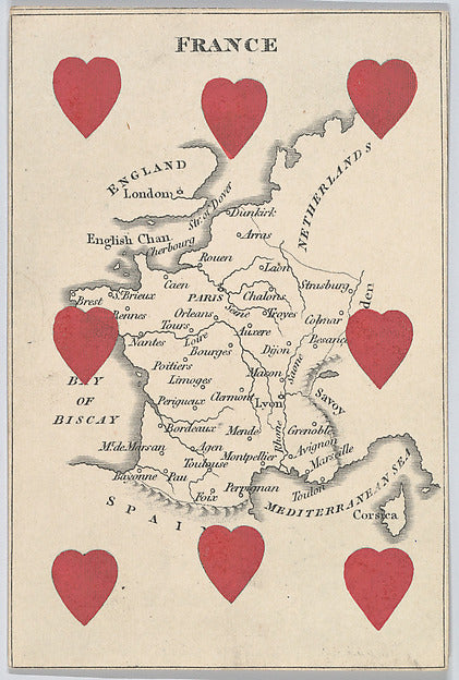 :France from Court Game of Geography 1838–55-16x12"(A3) Poster