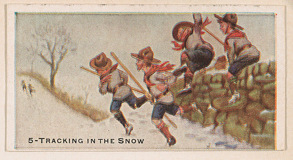 :Card 5 Tracking in the Snow from the Boy Scouts series iss-16x12"(A3) Poster