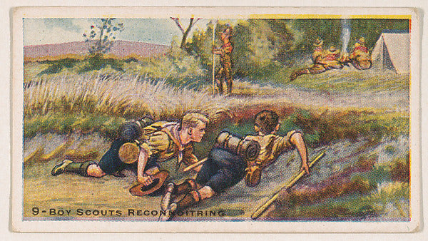 :Card 9 Boy Scouts Reconnoitering from the Boy Scouts series-16x12"(A3) Poster