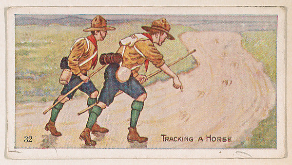 :Card 32 Tracking a Horse from the Boy Scouts series issued-16x12"(A3) Poster