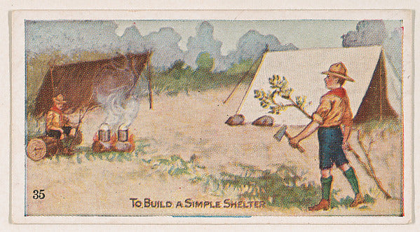 :Card 35 To Build a Simple Shelter from the Boy Scouts serie-16x12"(A3) Poster