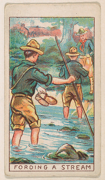 :Fording a Stream from the Boy Scouts series for the Fisher -16x12"(A3) Poster