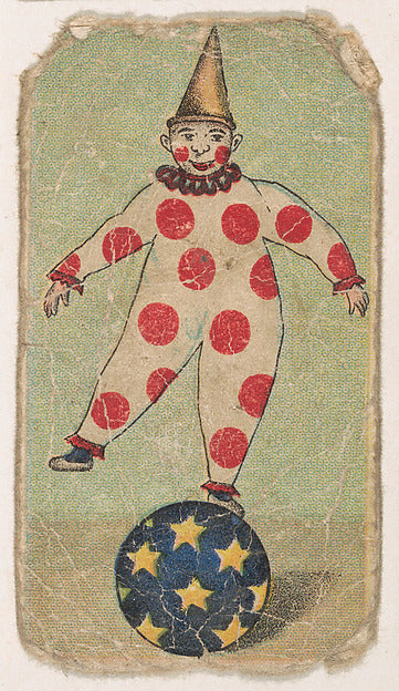 :Clown balancing on ball from the Circus Caramels series iss-16x12"(A3) Poster