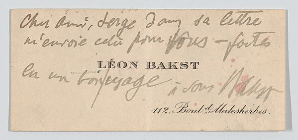 Anonymous:Léon Bakst calling c1893–96-16x12"(A3) Poster