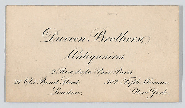 Anonymous:Duveen Brothers calling c1865–1939-16x12"(A3) Poster
