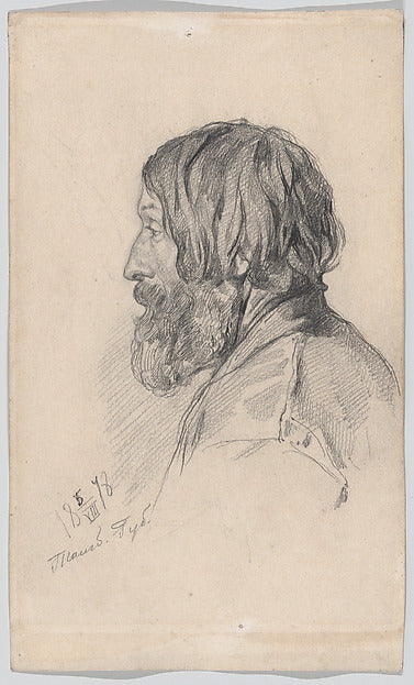 Ilia Efimovich Repin:Head study of a Peasant from Tambov Gov-16x12"(A3) Poster