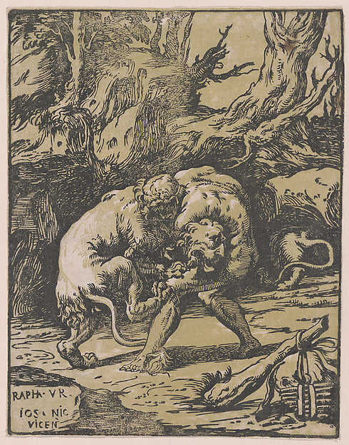 Hercules Strangling the Nemean Lion 1540–50-Niccolò Vicentino,, Poster Print
