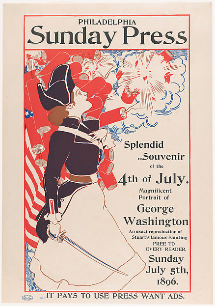 Philadelphia Sunday Press: July 5 1896-George Reiter Brill, Poster Print