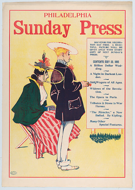 Philadelphia Sunday Press: May 26 1895 1895-George Reiter Bri, Poster Print