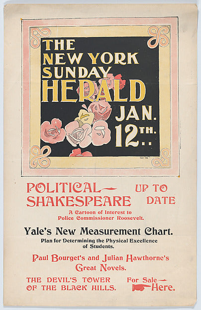 The New York Sunday Herald: January 12th n.d.-Charles Herbert,16x12"(A3)Poster
