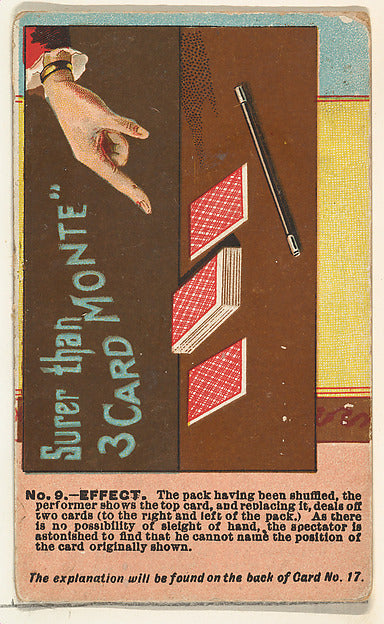 :Number 9 Surer than Three Card Monte from the Tricks with C-16x12"(A3) Poster