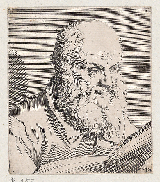 Bust of an Old Man c1583-Agostino Carracci, Poster Print Wall Art