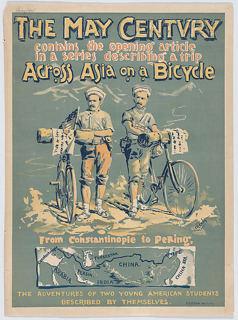 The cent: Across Asia on a Bicycle May 1894-A. W. B. Lincoln, Poster Print