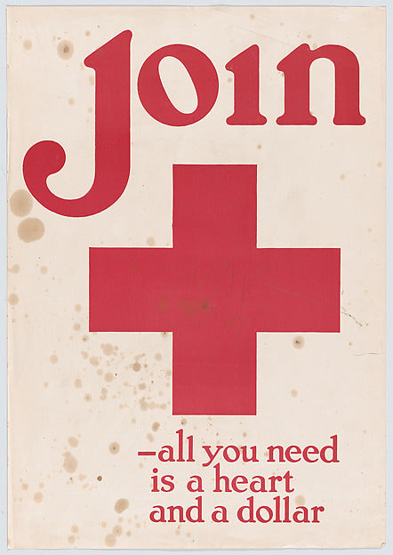 Anonymous:Join – all you need is a heart and a dollar c1917–-16x12"(A3) Poster