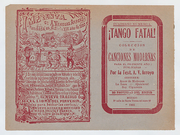 José Guadalupe Posada:Cover for 'Tango Fatal! Coleccion de C-16x12"(A3) Poster