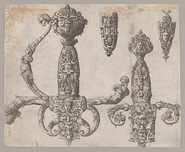 Pierre Woeiriot de Bouzey II:Sheet with Four Designs for Rel-16x12"(A3) Poster