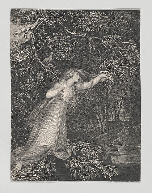 After Richard Westall:Ophelia 1825–33-16x12"(A3) Poster