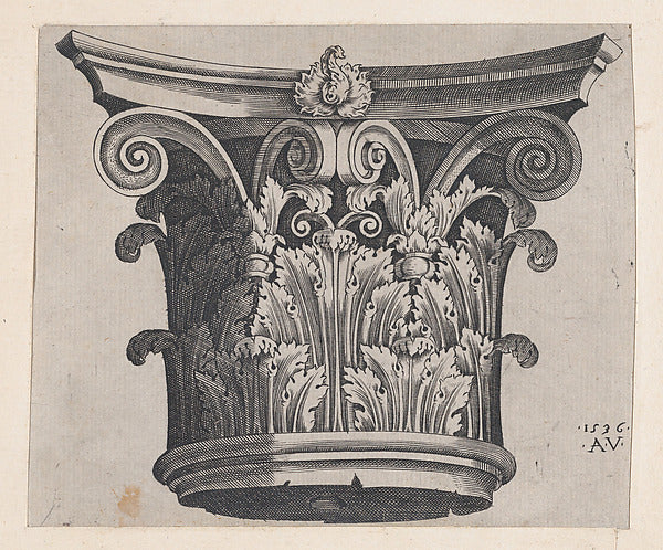 Speculum Romanae Magnificentiae - Corinthian capital 1536-Agost, Poster Print Wall Art
