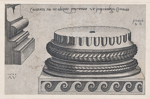 Speculum Romanae Magnificentiae - Ionic Base 1528-Agostino Vene, Poster Print Wall Art
