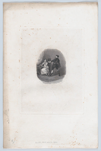 After Henry Perronet Briggs:Hamlet and Ophelia 1825–26-16x12"(A3) Poster