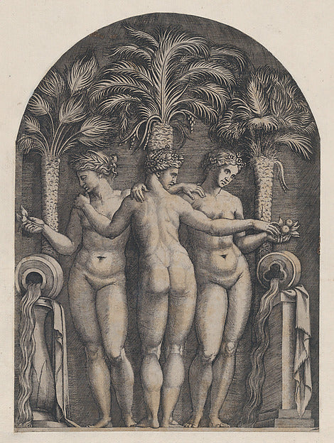 Speculum Romanae Magnificentiae - The Three Graces c1500–1534-M, Poster Print Wall Art